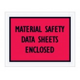 7" x 5.5" Red "Material Safety Data Sheet Enclosed" Envelopes