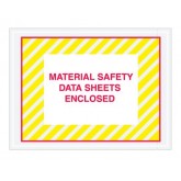 4.5" x 6" Yellow Stripe "Material Safety Data Sheet Enclosed" Envelopes