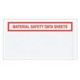 5.5" 10" Clear "Material Safety Data Sheet Enclosed" Envelopes