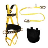 FrenchCreek 850AB-KIT Full Body Harness with 460A Tubular Lanyard and 211 Lanyard Pouch - Size Small