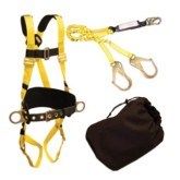 FrenchCreek 850AB-KIT2 Fall Protection Kit with 444ASZ Dual-Leg Lanyard and 208 Drawstring Carry Bag - Size Small