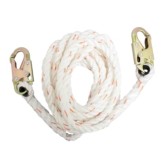 FrenchCreek 410-25 Polyblend Synthetic Rope Lifeline with Two Locking Snaphooks - 25 foot