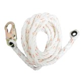 FrenchCreek 411-50 Polyblend Synthetic Rope Lifeline with Locking Snaphook and Thimble Opposite End - 50 foot