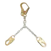 FrenchCreek 324-CSZ Rebar Chain Positioning Assembly with Swivel and Standard Snaps on Ends with 2 1/2″ Gated Rebar Snap at Center - 2 foot