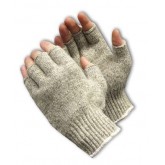 Seamless Knit Ragwool Half-Finger 7 Gauge Glove - Large, Beige