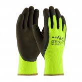 PowerGrab Thermo Hi-Vis Seamless Knit Acrylic Terry Glove with Latex MicroFinish Grip - Extra Extra Large, Hi-Vis Lime
