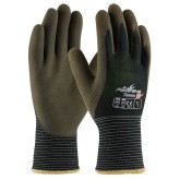 PowerGrab Thermo W Seamless Knit Polyester Glove with Acrylic Liner and Latex MicroFinish Grip - Medium, Black