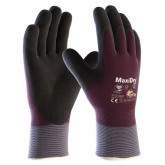 MaxiDry Zero Seamless Knit Nylon/Lycra Glove with Thermal Lining and Double-Dipped Nitrile Coated MicroFoam Grip - Large, Purple