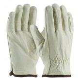 Regular Grade Top Grain Cowhide Leather Keystone Thumb Glove with White Thermal Lining - Medium, Natural