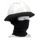 FR (Fire Resistant) Rib Knit Hard Hat Tube Liner - Full Face & Neck, Black
