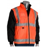 ANSI Type R Class 3 7-in-1 All Conditions Coat with Inner Jacket and Vest Combination - Orange, 2X Large