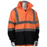 Viz ANSI Type R Class 3 Value All Purpose Waterproof Jacket with Black Bottom - Orange, Small/Medium