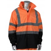 Viz ANSI Type R Class 3 Value All Purpose Waterproof Jacket with Black Bottom - Orange, 4X Large/5X Extra