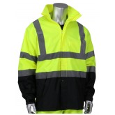 Viz ANSI Type R Class 3 Value All Purpose Waterproof Jacket with Black Bottom - Yellow, Small/Medium