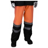 Viz ANSI Class E Value All Purpose Waterproof Pants with Black Bottoms - Orange, 2X Large/3X Large