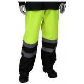 Viz ANSI Class E Value All Purpose Waterproof Pants with Black Bottoms - Yellow, 4X Large/5X Large