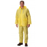 Base25 Value 1 ply PVC Rainsuit with Bib Overalls - Yellow, 2X Large