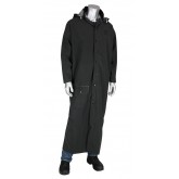 Base35 Premium 60" Polyester/PVC Duster Raincoat - Black, Extra Large