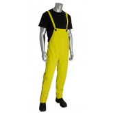 Base35 Premium 3-Piece PVC Rainsuit with Bib Overalls - Yellow, Medium