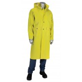 Flex Ribbed PVC 48" Jacket with Hood - Yellow, Small