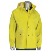 Flex Ribbed PVC Jacket with Hood - Yellow, Small