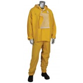 HydroFR Fire Resistant PVC Jacket with Hood, Bib Overalls and Face Shroud - Yellow, 3X Large