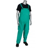 ChemFR Fire Resistant Treated PVC Bib Overalls - Green, 5X Large