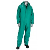 ChemFR Fire Resistant Treated PVC Coverall with Hood - Green, Small