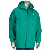 ChemFR Fire Resistant Treated PVC Jacket with Hood - Green, Large