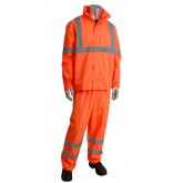 Viz ANSI Type R Class 3 Two-Piece Value Rainsuit Set - Orange, Small/Medium