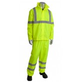 Viz ANSI Type R Class 3 Two-Piece Value Rainsuit Set - Yellow, Small/Medium