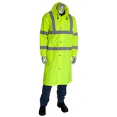 Viz ANSI Type R Class 3 Value All Purpose 48" Raincoat - Yellow, 4X Large
