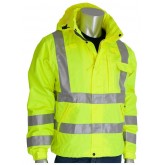VizPLUS ANSI Type R Class 3 Heavy Duty Waterproof Breathable Jacket - Yellow, Small