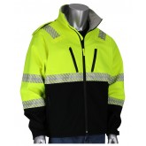 ANSI Type R Class 3 Ripstop Softshell Black Bottom Jacket - Yellow, 2X Large