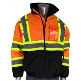 ANSI Type R Class 3 Value Two-Tone, Black Bottom Bomber Jacket - Orange, 2X Large