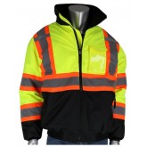 ANSI Type R Class 3 Value Two-Tone, Black Bottom Bomber Jacket - Yellow, Large