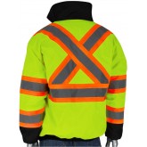 ANSI Type R Class 3 and CAN/CSA Z96 Two-Tone X-Back Black Bottom Bomber Jacket - Yellow, 5X Large