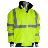 ANSI Type R Class 3 Value Bomber Jacket with Zip-Out Fleece Liner - Yellow, Extra Large