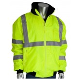 ANSI Type R Class 3 Value Bomber Jacket with Zip-Out Fleece Liner - Yellow, 2X Large