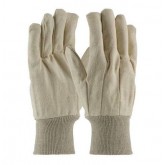 Premium Grade Men’s Cotton Knit Wrist Canvas Single Palm Glove - Dozen