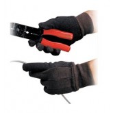 Brown Cotton Jersey Work Gloves with PVC Dot Palms - Men's Size