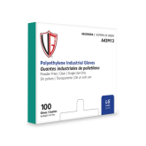 Vanguard A43M13 Food Grade Disposable Polyethylene Glove with Embossed Grip - Large, 100ct