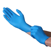 Vanguard A11A12 Disposable Nitrile Powder Free Blue Medical Grade Gloves - 3.5 mil, Medium