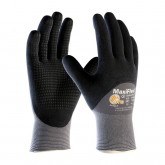 MaxiFlex Endurance Seamless Knit Nylon Glove with Nitrile Coated Micro-Foam Grip & Micro Dot Palm - Gray & Black, Small