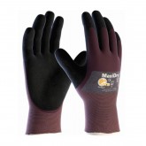 MaxiDry Ultra Lightweight Nitrile Glove, 3/4 Dipped with Seamless Knit Nylon Lycra Liner and Non-Slip Grip - Purple & Black, Small