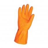 12" Deluxe Flock Lined Latex Glove - Large, Orange