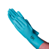 Vanguard C14B27 Chemical Resistant Nitrile Gloves Flock Lined  with Raised Diamond Grip Green - Small