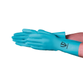 Vanguard C14B211 Chemical Resistant Nitrile Gloves Flock Lined with Raised Diamond Grip Green - 2X Large
