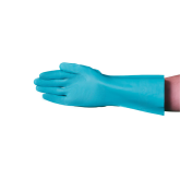 Vanguard C14B211 Chemical Resistant Nitrile Gloves Flock Lined with Raised Diamond Grip Green - 2X Large