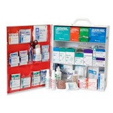 3 Shelf Standard Fill Mountable First Aid Station with Medication - 100 Person Plus Capacity